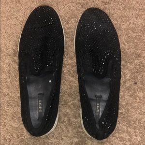 Black sequin sneaker shoe